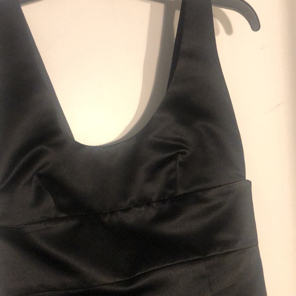 Milly DUCHESS SATIN DRESS IN BLACK - Picture 5 of 8